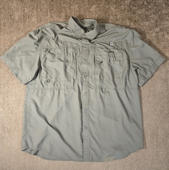 Reel Legends Shirt Olive Green XXL Fishing Mesh Performance Vented Mens - Picture 1 of 8